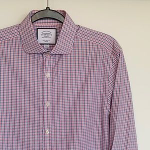 Non-Iron Extra Slim Fit Dress Shirt - Red/Blue